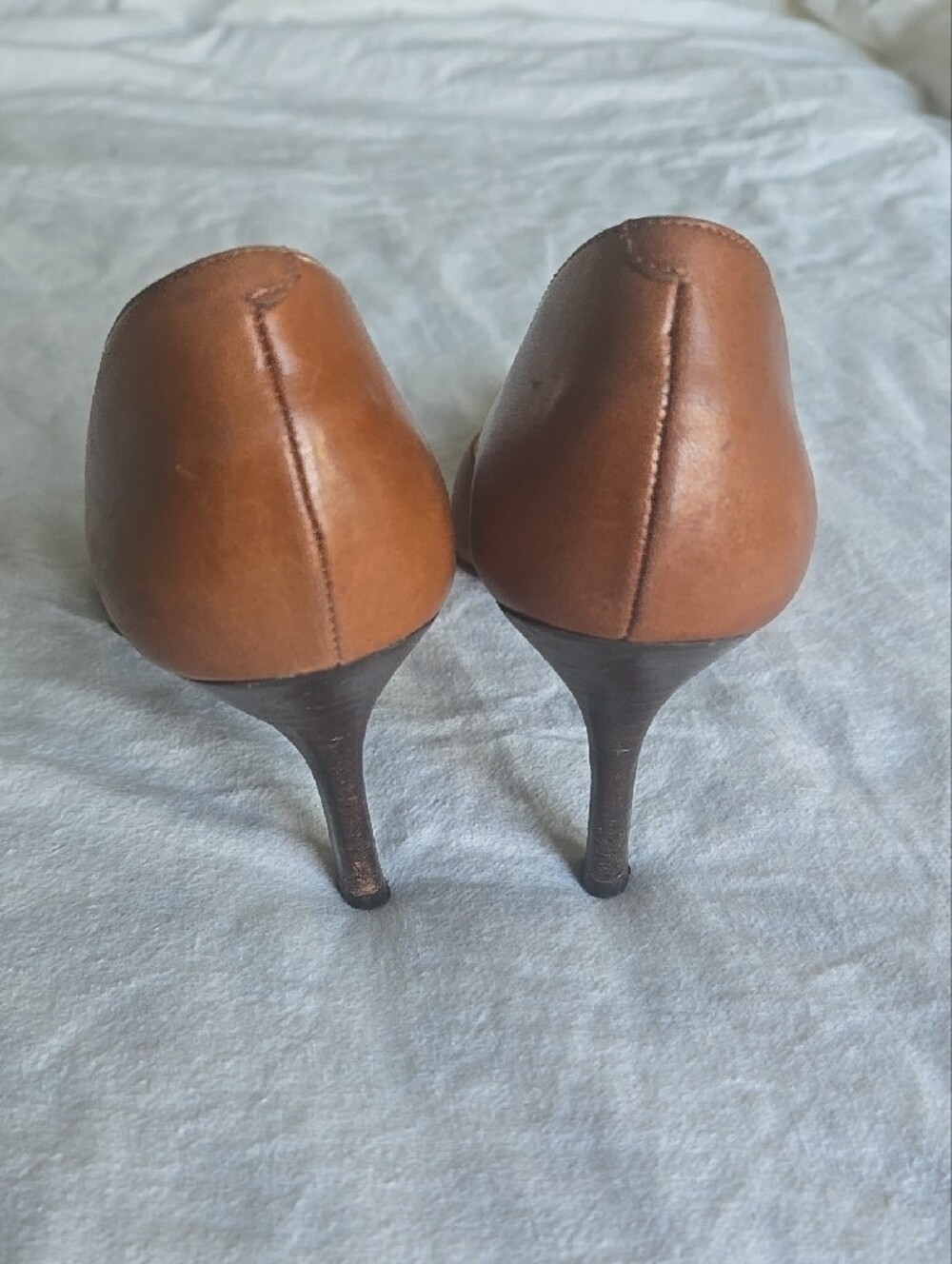 Vintage Lauren Ralph Lauren Brown Leather D'Orsay Pointed Pumps - Picture 3 of 13